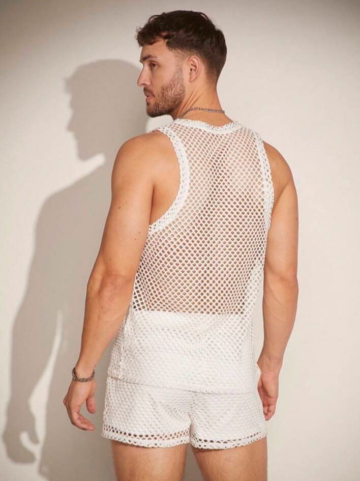 Bonga Boys Men's Casual Mesh Sleepwear Tank Top & Short Set
